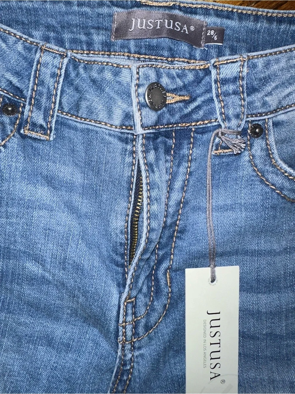 Just USA Light Blue Western Mid Rise Bootcut Jeans - NWT 28/6 - Picture 4 of 5